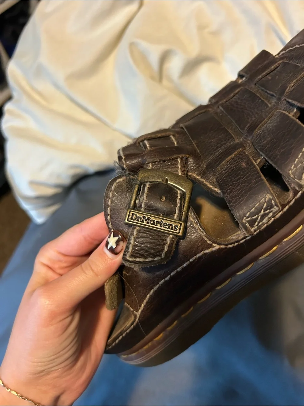 Dr. Martens Men's Brown Leather Fisherman-Style Sandals